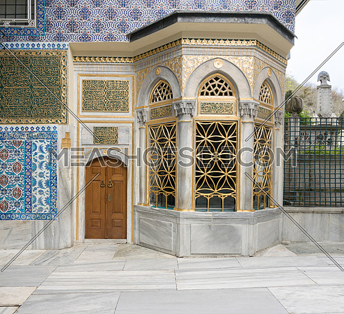 Exterior view of the shrine of Hazrat Abu Ayub Ansari, Eyup Sultan Mosque, Istanbul, Turkey