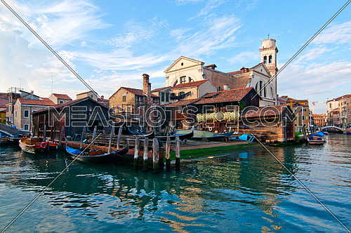 San trovaso "squero " in Venice Italy is the place where gondolas and other boat are build and repaired