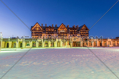 Shahdag - FEBRUARY 27, 2015: Tourist Hotels  on February 27 in Azerbaijan, Shahdag. Shahdag has become a popular tourist destination for skiing in Azerbaijan.