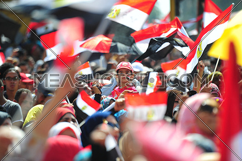 Egyptians celebrate Tahrir Square with the departure of the deposed president Mohamed Morsi on July 3, 2013, which was carried out by the Egyptian army