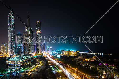 Dubai Marina Skyline at night