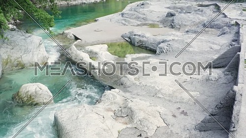 Wonderful Serio river with its crystalline green waters, Bergamo, Seriana valley,Italy.