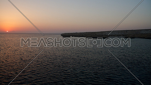 sun set over an island on the Red Sea in Egypt