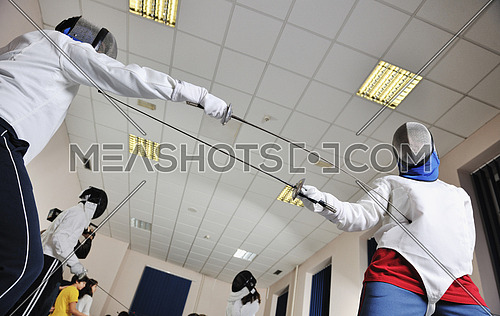 sword sport young  athlete portrait at training 