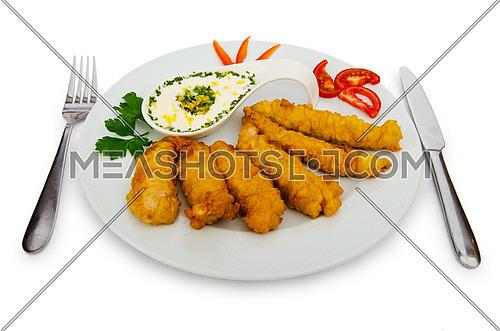 Chicken kebab in the plate