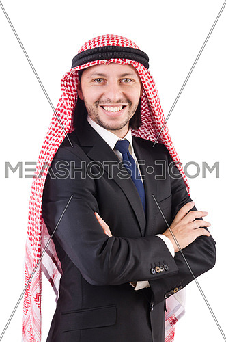 Arab man in confident concept isolated on white