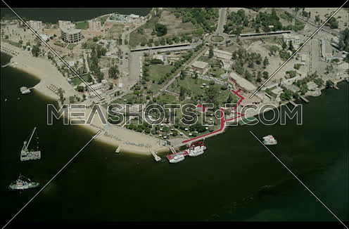 Fly over a Harbor in New Suez Canal at day.