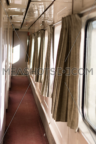 First class train corridor in Egypt