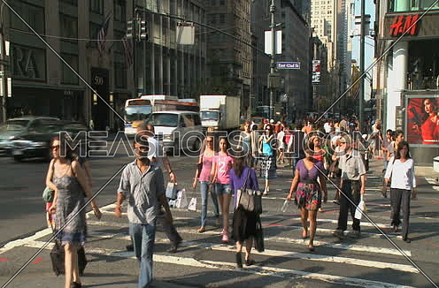 timelapse in New York city pedestrian crossing