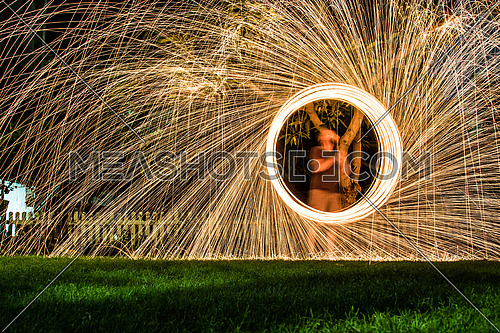 light painting in the garden