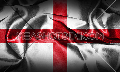 Flag of England Waving In The Wind, Grunge Looking. St George's Cross 3D illustration