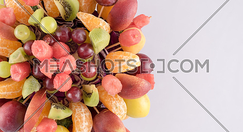 Fruits basket on white background