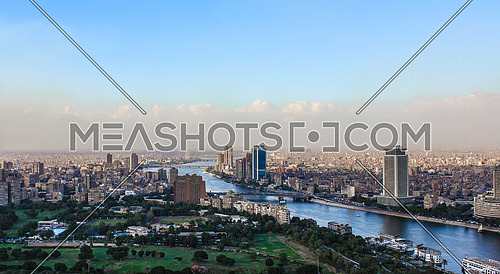 A view showing the island of zamalek in greater Cairo, Egypt