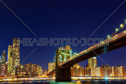 Downtown Manhattan night view from Brooklyn Bridge Park night Brooklyn Bridge