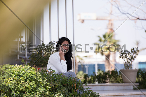 young business woman making phone call