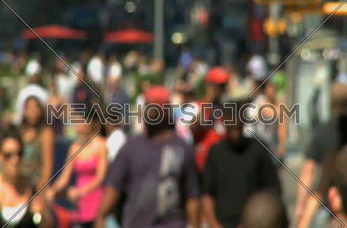 blurred pedestrian crossing in new york city