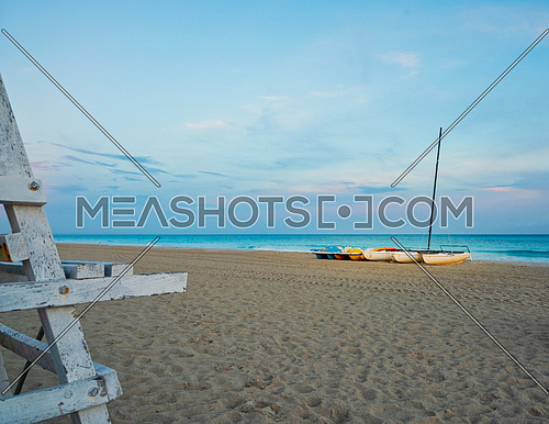 Catamarans at sunset on the Beach in Varadero Cuba