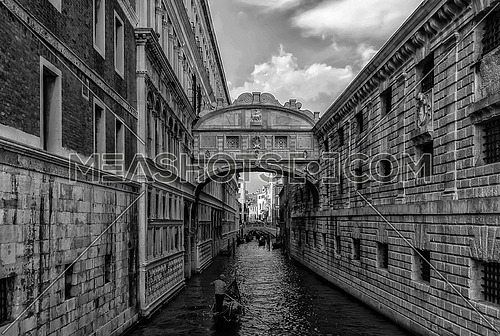 Venezia - Italy water canal in black and white