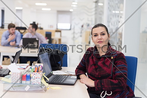 startup business, woman  working on laptop computer at modern office