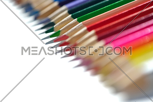 children education concept with colorful wooden pen isolated on white background