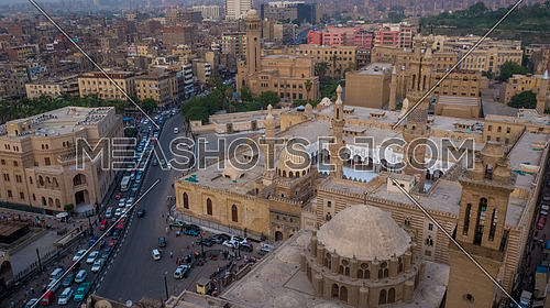 Extreme Long  for Al-Azhar Mosque and  El Azhar Senate bulding in Cairo by day.
