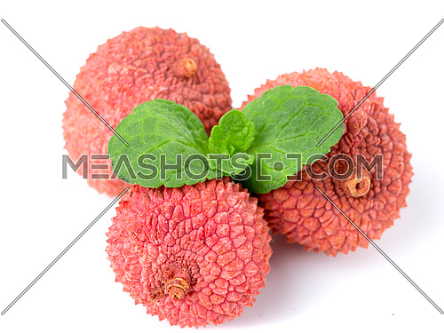lichee fruit isoated on white background. Lychee close up isolated