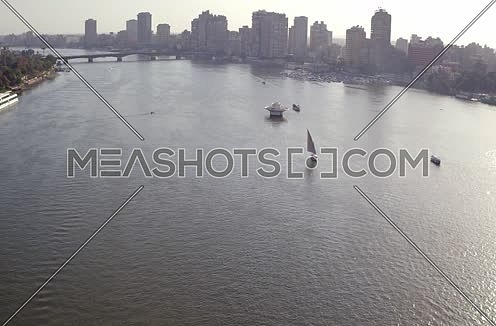 Aerial Shot for the River Nile at Cairo at Day