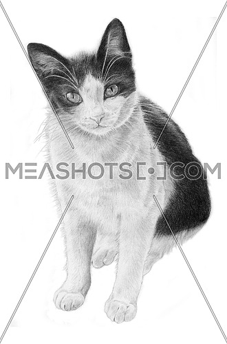 Black and White Cat, Illustration
