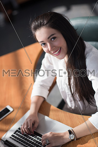 Young female executive working in a modern office