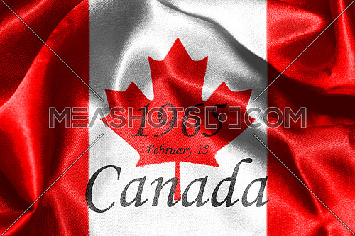 Canadian National Flag With Maple Leaf On It in Red And White Colors With Canada Written On It
