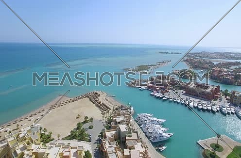 Drone shot flying above Al Gouna  at Day 