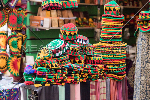 Nubian hats in Aswan market