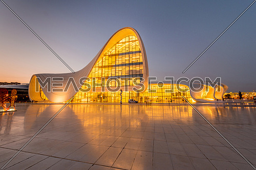 BAKU- JULY 20: Heydar Aliyev Center on July 20, 2015 in Baku, Azerbaijan. Heydar Aliyev Center won the Design Museum's Designs of the Year Award in 2014