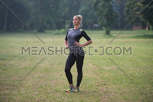 Portrait Of Young Woman Doing Outdoor Activity Running