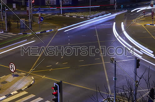 Cross Road intersection in dubai at night timelapse