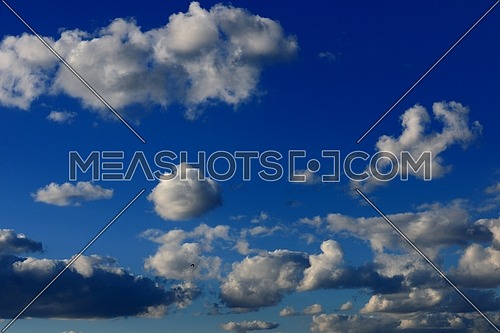 Blue sky with dramatic clouds nature background