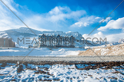 Shahdag - FEBRUARY 8, 2015: Tourist Hotels  on February 8 in Azerbaijan, Shahdag. Shahdag has become a popular tourist destination for skiing in Azerbaijan.