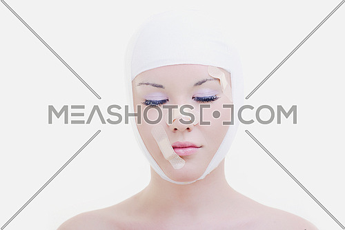 woman skincare and health concept with botox injection 