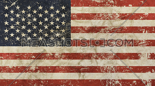 Old grunge vintage dirty faded shabby distressed American US national flag background