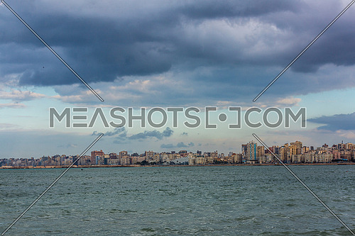 Panorama shot of Alexandria City showing Library of Alexandria at day