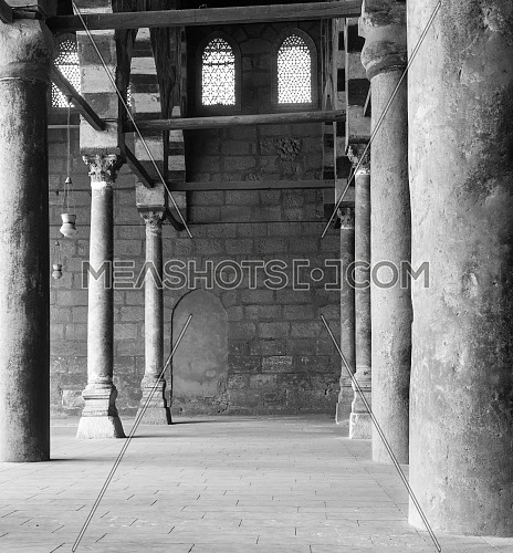 Corridor at historic Mosque of Sultan al Nasir Muhammad Ibn Qalawun, Citadel of Cairo, Egypt