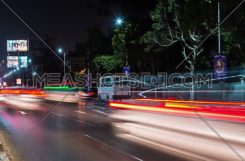 Track Right Shot for traffic at Salah Salim Street at Night