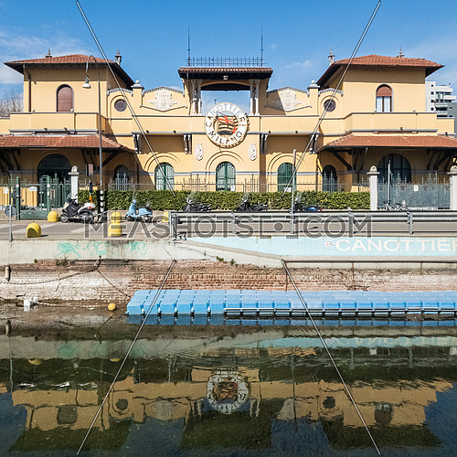 Milan,Italy-March 17,2021:Headquarters of the rowers Milano, Milano, Italy.