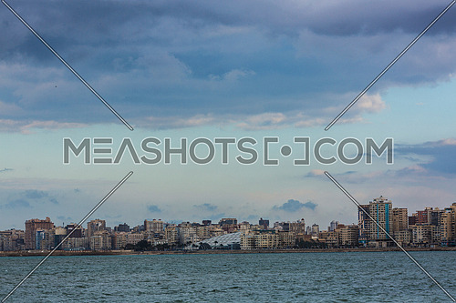 Panorama shot of Alexandria City showing Library of Alexandria at Day