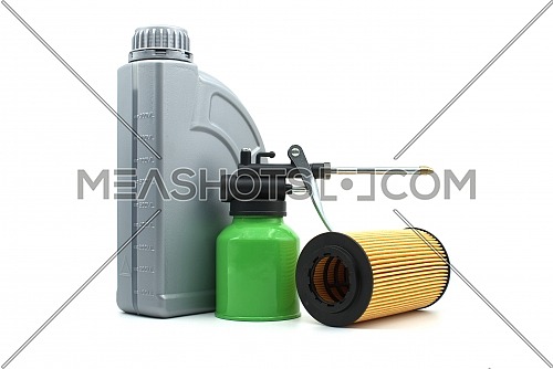 Oil and filter replacing maintenance. Car servicing, automotive industry
