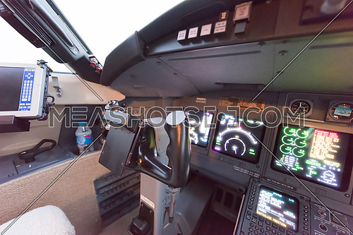 cockpit of a modern private aircraft in the Middle East
