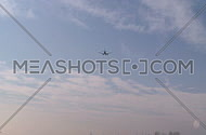 Planes fly overhead prior to landing
