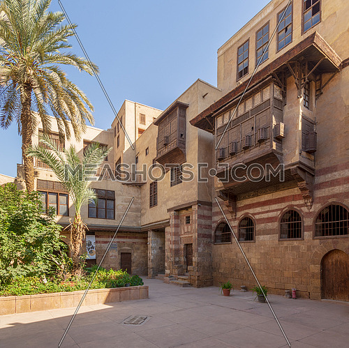 Courtyard of El Razzaz Mamluk era historic house, located at Darb Al-Ahmar district, Old Cairo, Egypt
