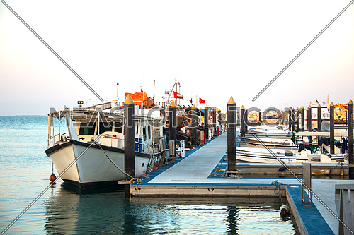 A fishing boat harbor in dubai