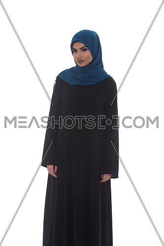Beautiful Young Muslim Woman Pose Isolated On White Background